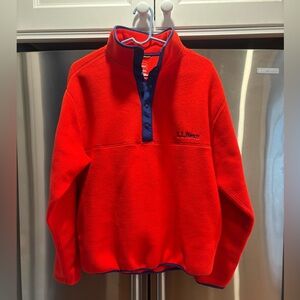 L.L. Bean Classic Fleece Pullover - Lobster Red